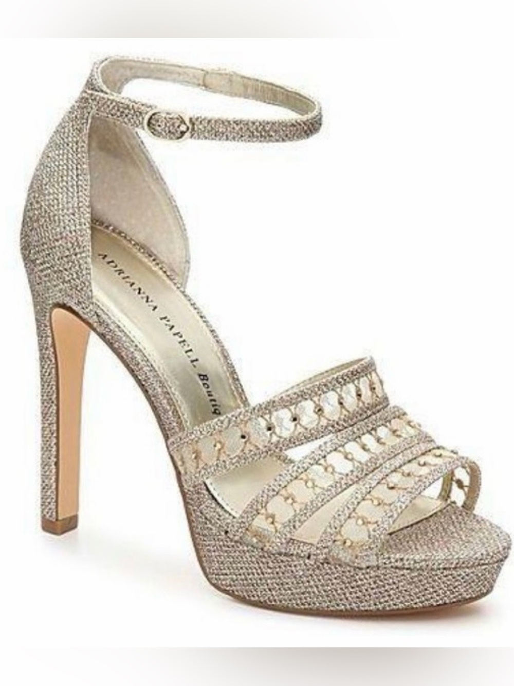 Gold glitter heels